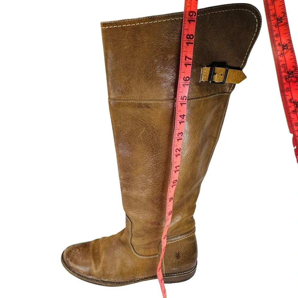 Frye Paige‎ Tall Riding Boots Women's 9.5B Tan Leather Classic Equestrian Chic